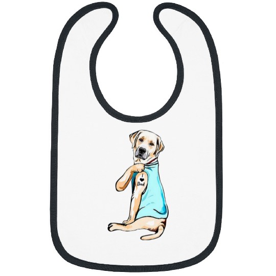 Labrador Lab Dog Tattoo I Love Dad Fathers Day Lover Bibs