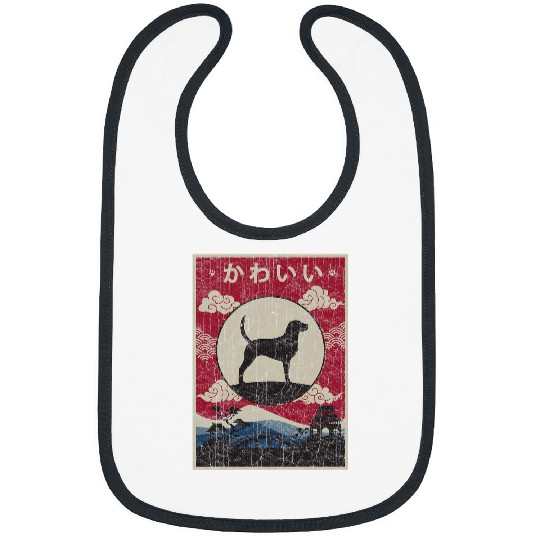 English Foxhound Japanese Design Kawaii Dog Mom Dad Bibs