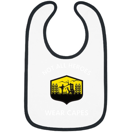 Tractor driving Not All Heroes Wear Capes Farmer Farm Agriculture Tractor 1 Bibs