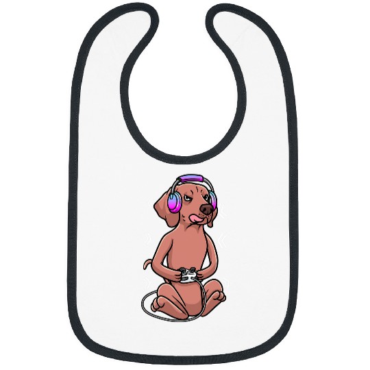 Dog Vizsla Magyar Vizsla Dog Gamer Smooth Haired Vizsla Gaming Vizsla Bibs
