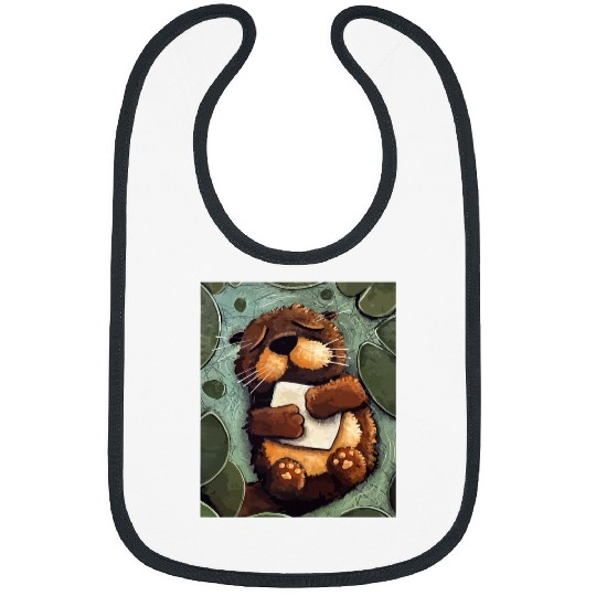 Otters sleeping Sea Otter Party Animal Kindergarten Bibs