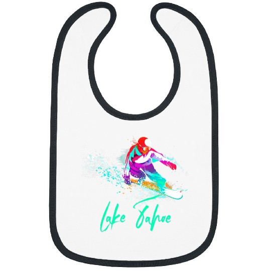 Skiing Ski Snowboarding vintages Lake Tahoe californias Tee Bibs