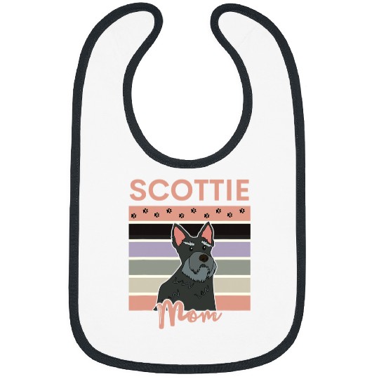 Dog Scottish Terrier Mom Cute Scottie Puppy Love Bibs