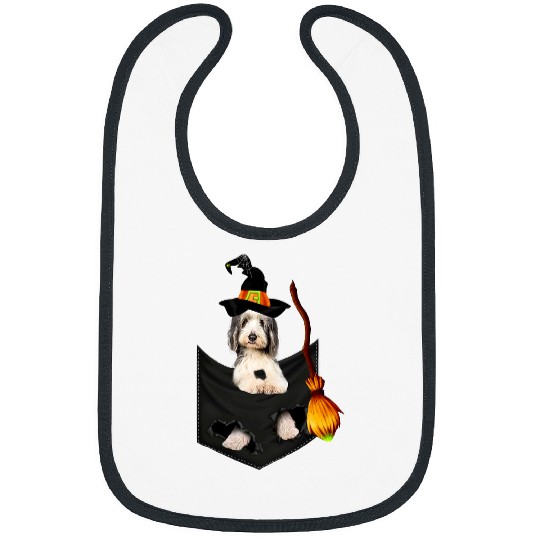 Bearded Collie witch pocket Halloween dog Bibs
