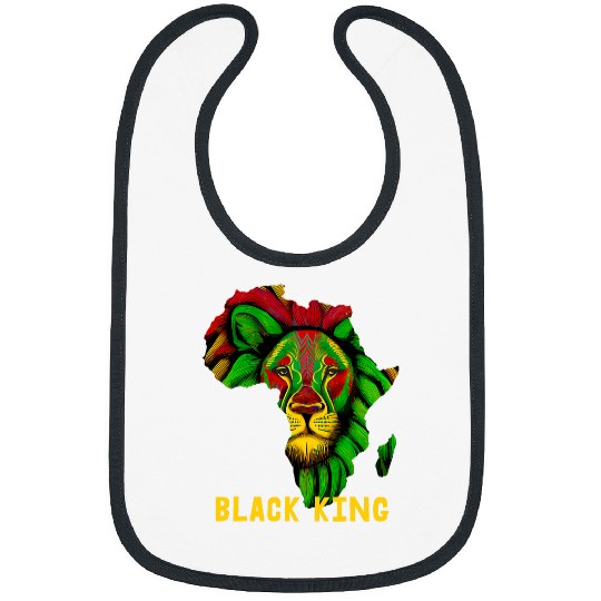 African Lion Art BLACK KING Juneteenth Black Owned Business Bibs