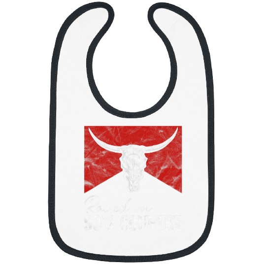 Skeletons Skulls Raised On 90s Country Music vintages Western Bull Skull Bibs