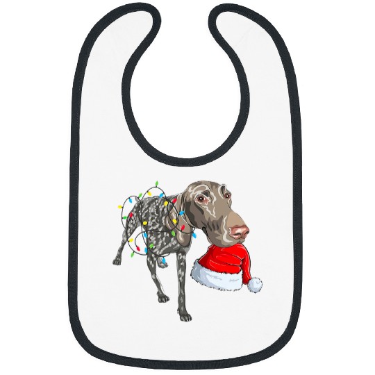 Dog German Shorthaired Pointer Lights Christmas GSP Dog Lover Bibs