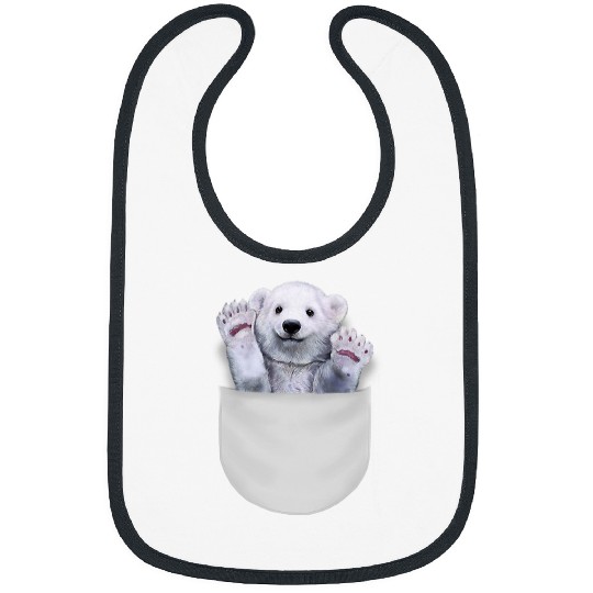 Funny Bear Cute Polar Bear Waving from Pocket Cute Bears Bibs