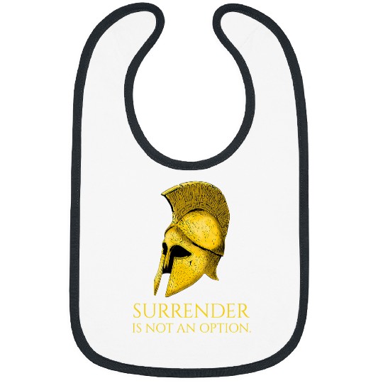 Ancient Sparta Surrender Is Not An Option Greek Helmet Bibs