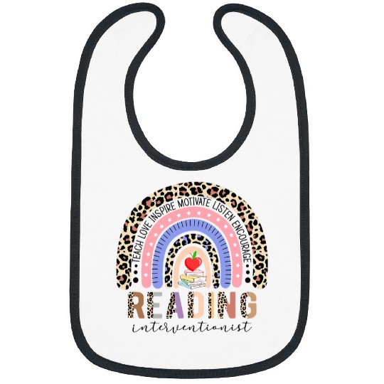 Reading Book Rainbow Reading Interventionist Book Lover Teacher Librarian Reader Bibs