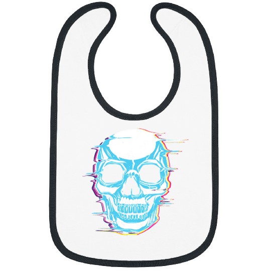 Skeletons Skulls Creepy Skull Skeletons Head Gothic Horror Synthwave Skull 224 Skull Bibs