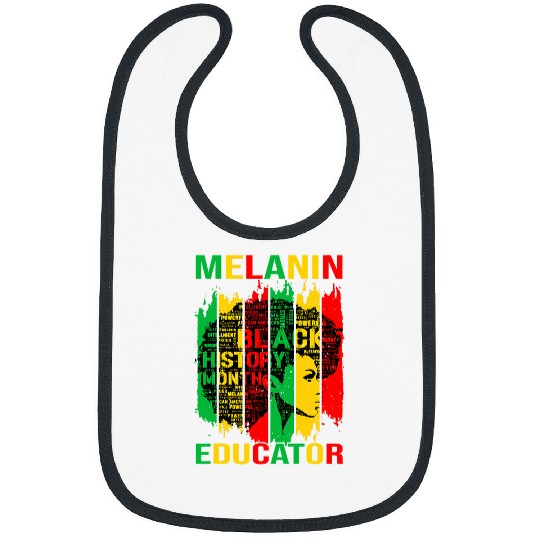 Teacher Job Melanin Educators Black Afro Teacher Black History Month Bibs