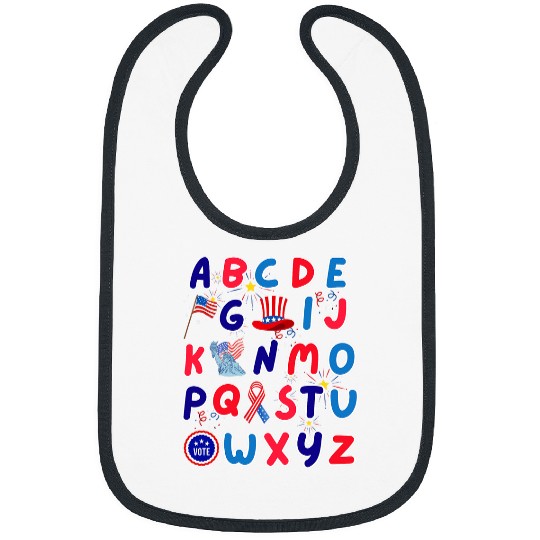 Funny 4th Of July ABCs Alphabet Patriotic Preschool Teacher Bibs