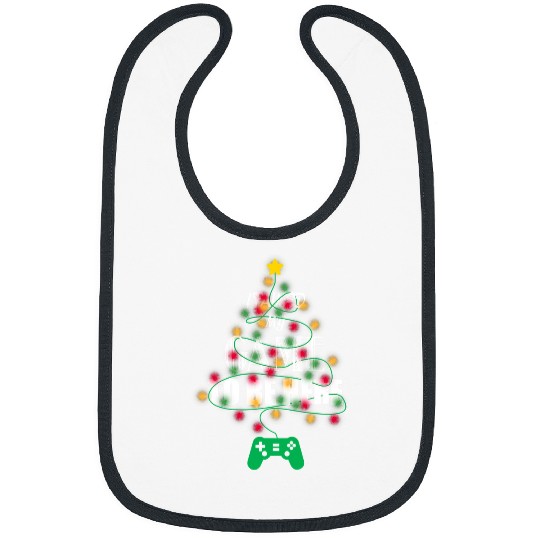 Game I Paused My Game To Be Here Christmas Tree Gamer xmass Lover 45 Bibs