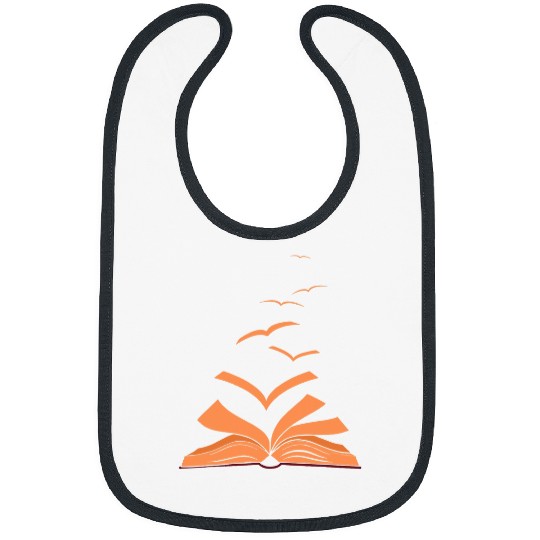 Reading Book Birds Flying Bird Bookworm Avid Reader Bookish Reader Bibs
