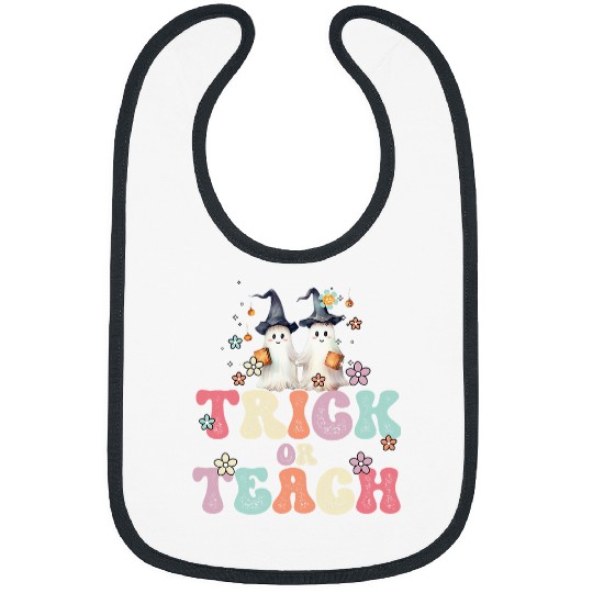 Groovy Halloween Trick Or Teach Teacher Student 5 Bibs