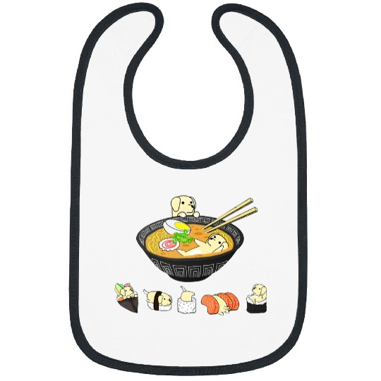 Labrador Lab Dog Sushi Ramen Bowl Japanese Kawaii Dog Mom Bibs