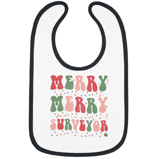 Merry Surveyor Merry Christmas Santa Bibs