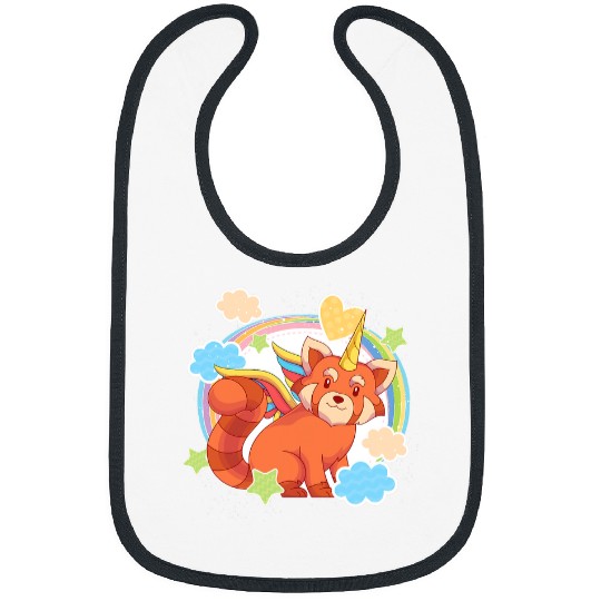 Magical Animal Cute Animal Red Pandacorn Unicorns Red Panda Bibs