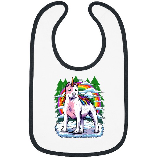 Rainbow Unicorns Pit Bull LGBTQ Ally Pitbull Dog Lover Mom Bibs