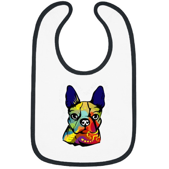 Boston Terrier Artwork Painting Bibs
