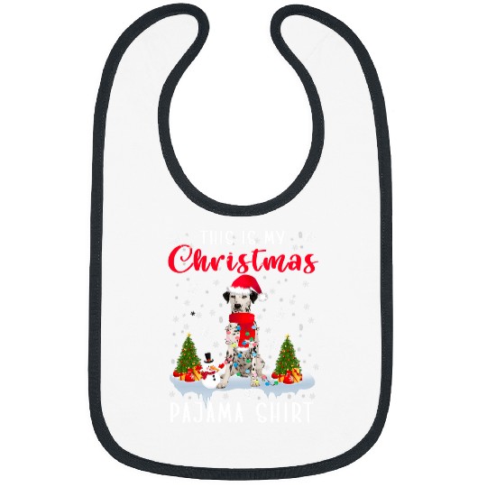Dalmatian Christmas Pajama Cute Christmas Lights Santa Dalmatian 82 Dog Lover Dalmatians Dog Bibs