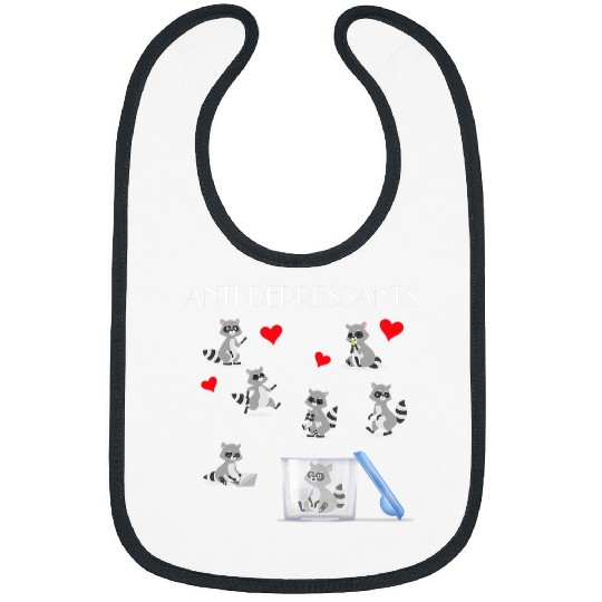 Raccoons antis Depressants Raccoon Graphic Funny For Raccoon Lover Bibs