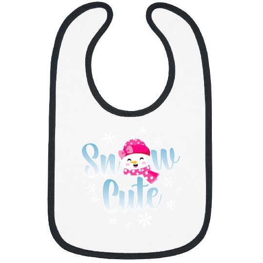 Snow Cute Happy Snowman Let it Snow Graphic 393 Bibs