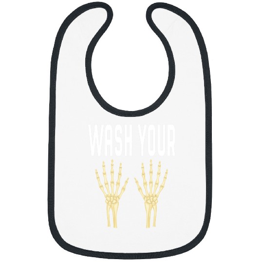 Skeletons Skulls Wash your hands Skeletons Hand washing clean soap Skull Bibs