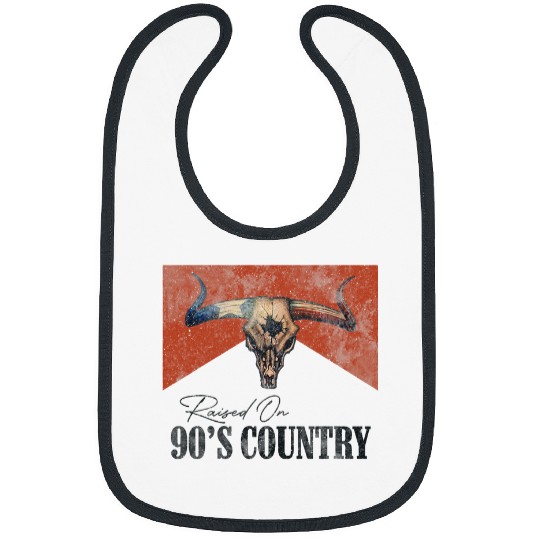 Skeletons Skulls vintages Raised On 90s Country Music Bull Skull Western Skull Bibs