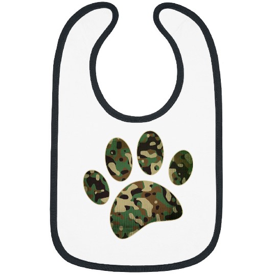 Dog Camouflage Paw Cute Prints Camo Military Tactical Idea Bibs