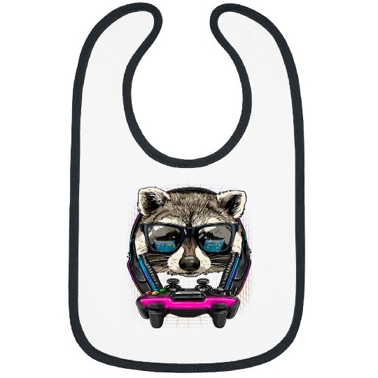 Raccoons Gaming Raccoon Video Gamer Player Animal Lover 124 Bibs