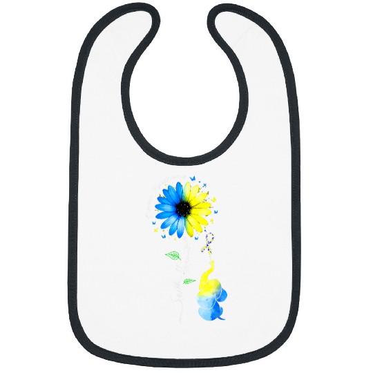 Faith Hope Love Awareness Downs Syndromes the Blue Elephant Bibs