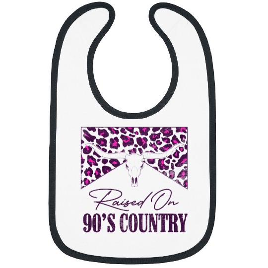 Skeletons Skulls vintages Leopard Bull Skull Raised On 90s Country Music Skull Bibs