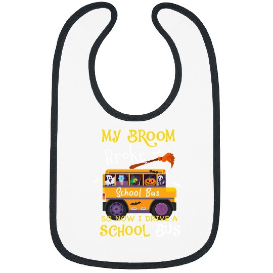 Halloween Halloween School bus driver 457 Pumpkin Bibs