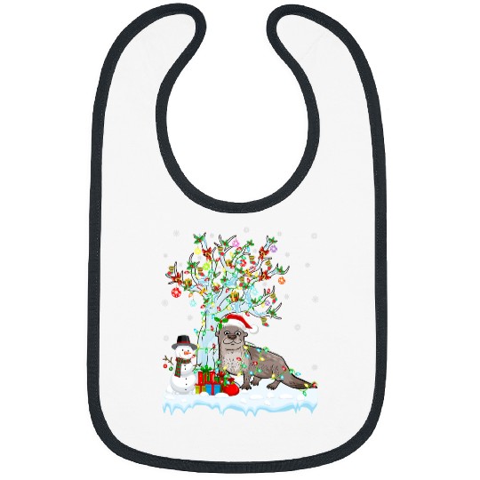 Otters Sea Otter xmass Element Tree Lighting Sea Otter Christmas 26 Bibs
