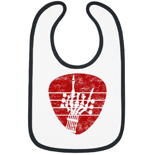 Skeletons Skulls Rock Roll Skeletons Guitar Music Lover Red vintages Skull Bibs
