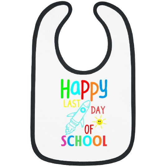 Happy Last Day Of School Teacher Student Graduation Boys Kid Bibs