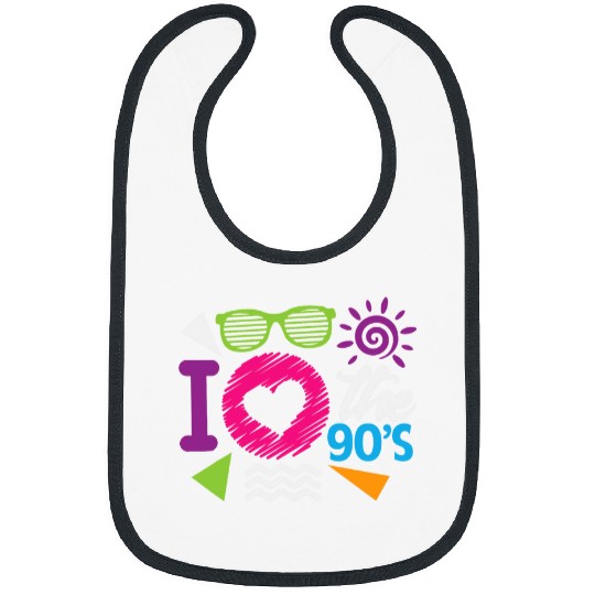 90s Party I Love The 90s Retro 1990s Ninities Music Bibs
