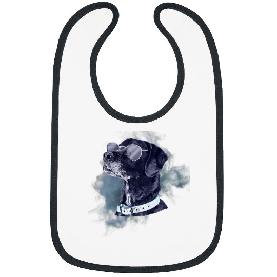 Labrador Lab Dog Black Lab Labrador Retriever Dog with glasses Dog Owner Gift Bibs