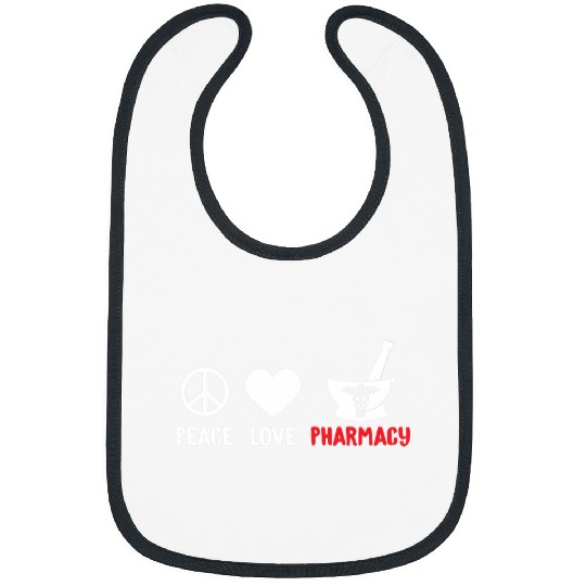 Peace Love Pharmacy Pharmacist Apothecary Pharm Technician Bibs