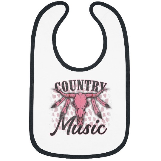 Skeletons Skulls Leopard Bleached Bull Skull Western Country Music Skull Bibs