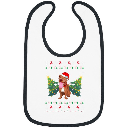 Bully Lover xmass Ugly Pitbull Santa Hat Christmas Sweater Pitbull Dog Bibs