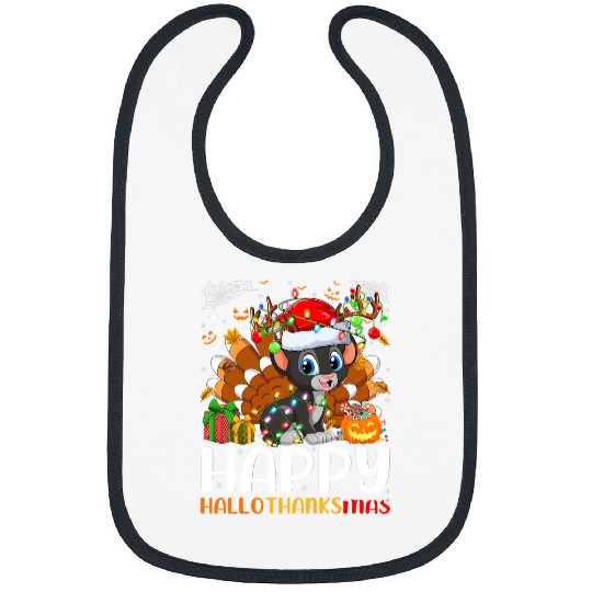 panthers Gift Halloween Christmas Happy Hallothanksmas Bibs