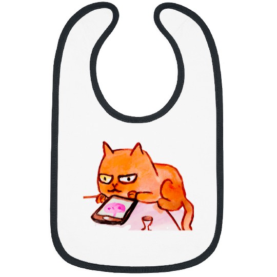 Cat meme cute kitten artwork meow kitty portrait silly cat Bibs