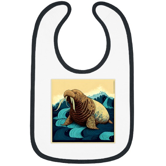 Surrealism Japanese Painting Walrus Bibs