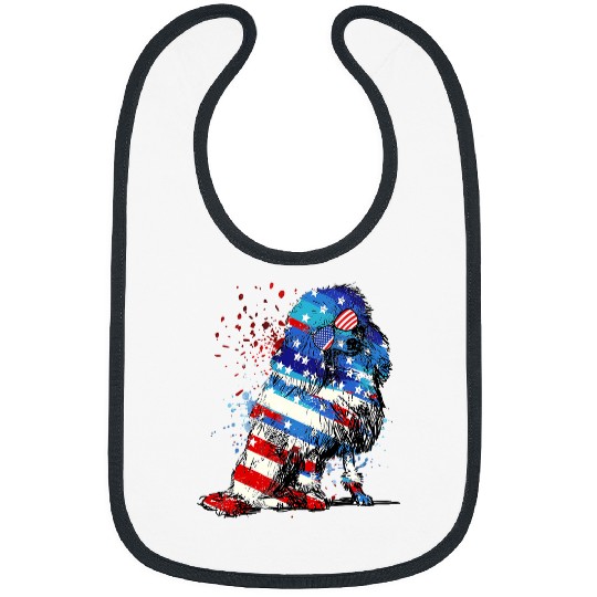 Cute Poodles Watercolor 4th Of July 203 Poodle dog Bibs