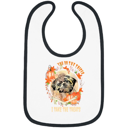 shih tzu dog owner halloween pumpkin humor Bibs