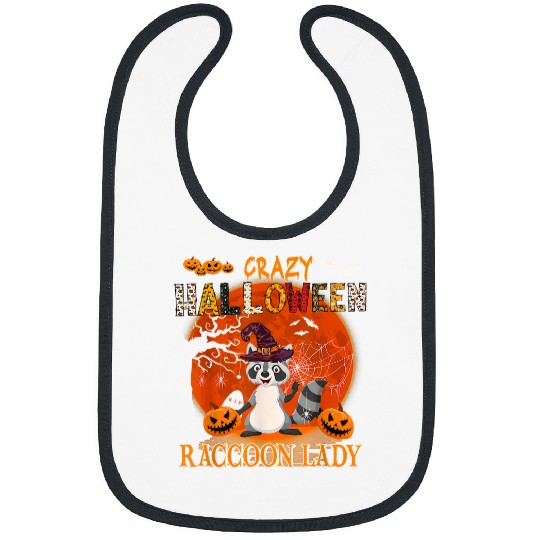 Raccoons Funny Halloween Raccoon Ladies Halloween Witch Lover Family 33 Bibs