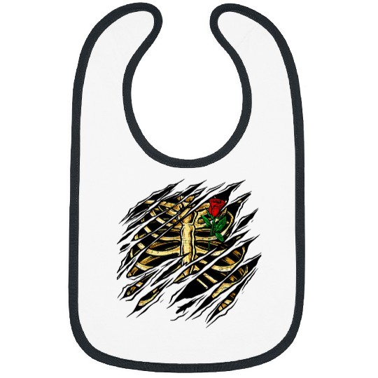 Skeletons Skulls Halloween Costume Rib Cage Rose XRay Adult Kids Skull Bibs